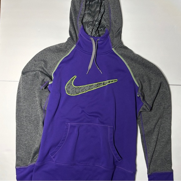 Nike Therma-Fit Purple and Gray Colorblock Sweater with Swoosh - Picture 4 of 8